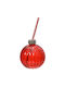 Glas Weihnachtsballen Glas Trinkhalm Rotes Transparent 9,7x10,5cm 306.001.0824.07