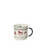 Kaemingk Christmas Mug Porcelain Green L10.4xW10.4xD8.5cm.