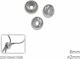 Stopper Ronde Stahl Silikon 6-8mm Loch 2mm 325100401 Silber 5 Stück