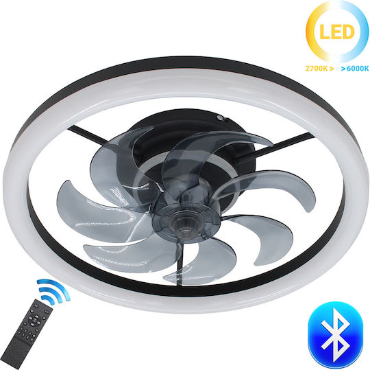 Keskor Deckenventilator 48cm mit Leuchte Schwarze