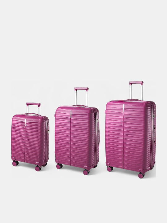 Paulter Hard Fuchsia Suitcases With 4 Wheels Set Of 3 Pieces