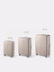 Paulter Travel Suitcases Hard Champagne with 4 Wheels Set of 3 Pieces