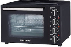 Crown Ηλεκτρικό Φουρνάκι 35lt με 2 Εστίες Μαύρο