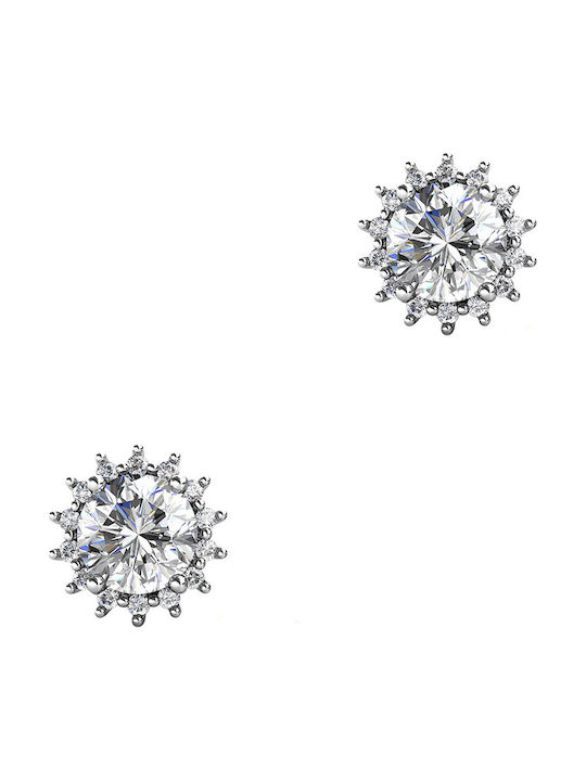Kiriakos Gofas Silver Earrings with Moissanite