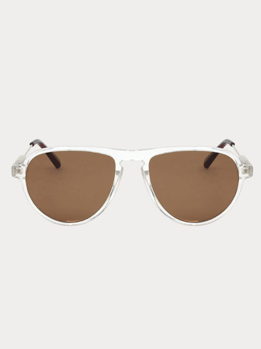Prive Revaux Unisex Sunglasses with Transparent Plastic Frame and Brown Lens THEBARON/S-900