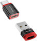 4Smarts Конвертор USB-C мъжки към USB-A / USB-C женски Черен 2бр