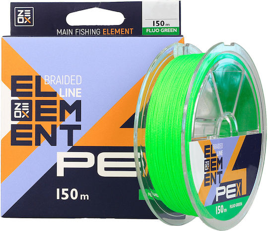 Zeox Geflochtene Angelschnur Element X4 Pe 1.2 150m Fluo Grüne