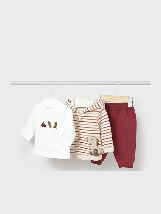 Mayoral Kids Sweatpants Set Red 3pcs