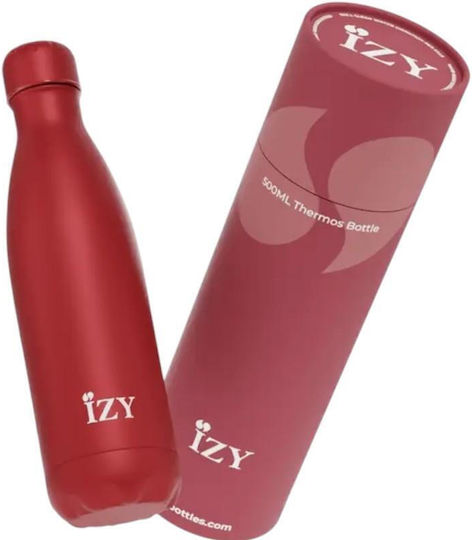 Izy Bottles Kids Water Bottle Thermos Stainless Steel Red 500ml