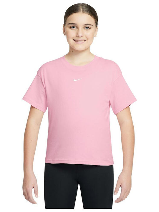 Nike Παιδική Μπλούζα Κοντομάνικη Ροζ Sportswear