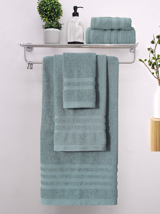 Homeone Σετ Πετσέτες Μπάνιου 3τμχ Blanca Green Βάρους 500gr/m²