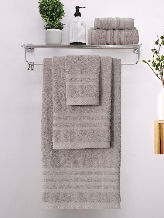 Homeone Bath Towel Set 3pcs Light Grey Weight 500gr/m²