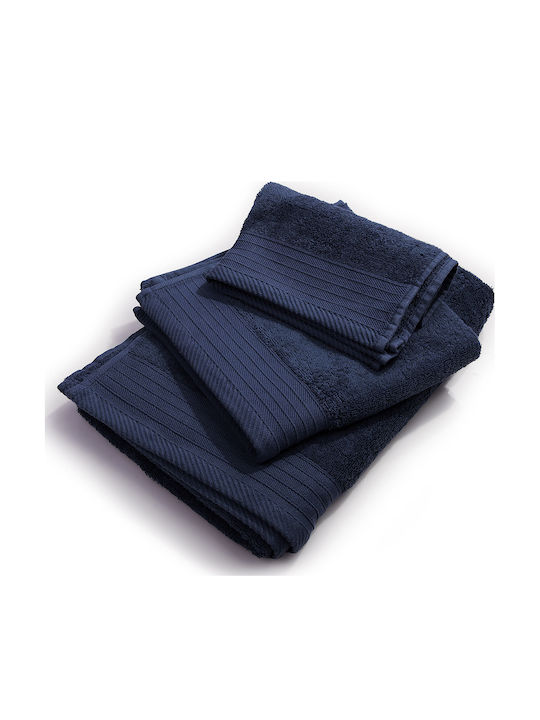 Dimcol Πετσέτα Χεριών Πενιέ 40x60εκ. Navy Blue Βάρους 500gr/m²