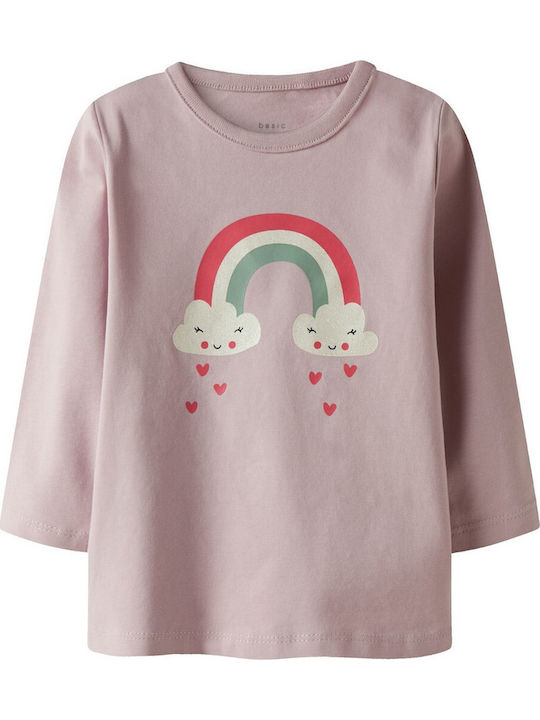 Kids Long-Sleeved Lilac Top Rainbow