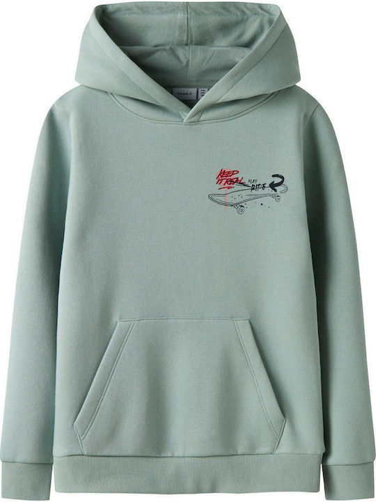 Kids Sweatshirt with Hood and Pockets Mint