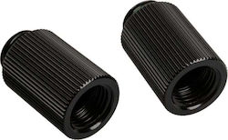 Bitspower Touchaqua Adapter Straight G1/4 Inch Male To G1/4 Inch Female 2 Pack 25mm Black