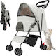 Bakaji Dog/Cat Carrying Gray Stroller for 30kg Pets L100xW65xH50cm