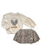 Kinder-Set mit Rock Winter 2Stück Ecru, Leopard