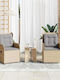 Outdoor Chair Rattan Garden Beige with Cushion 2pcs 55x67x95cm