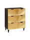 Comoda pentru Dormitor Μαύρο Και Χρυσό 60x33x75buc