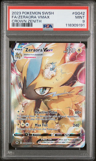 Zeraora Vmax Crown Zenith English 2023 #gg42/gg70 Psa Mint 9 Pokemon Graded Card