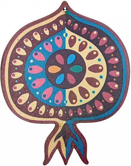 Hanging Lucky Charm Pomegranate Multicolour made of Wood 7x9cm 2pcs