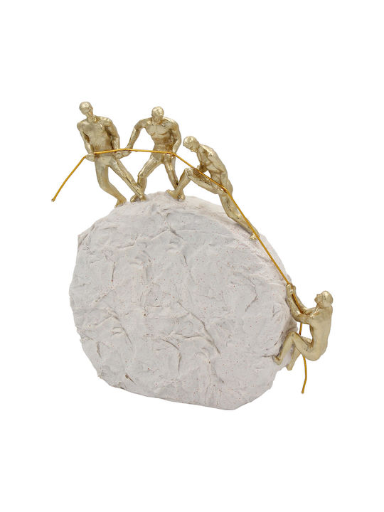 Keskor 72301 Dekoratives Polyresin 24x5,5x25 cm Beige Gold Tischdekoration