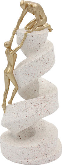 Keskor 72305 Polyresin Dekoration 10,5×26 cm Τσουλήθρα Εκρού Χρυσό