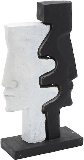 Polyresin Dekoration 16x7x30 cm Weiß Schwarz Keskor 72325-1