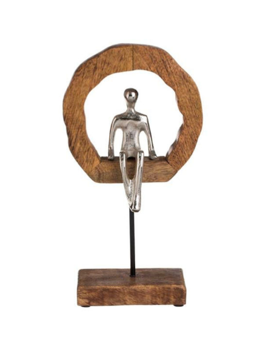 Tabletop Decor Wooden Wreath Hammered Figure 16.5x6x31.5cm