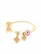 Ios Child Safety Pin made of Gold 14K with Cross for Girl