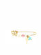 Ios Child Safety Pin made of Gold 14K with Cross for Girl