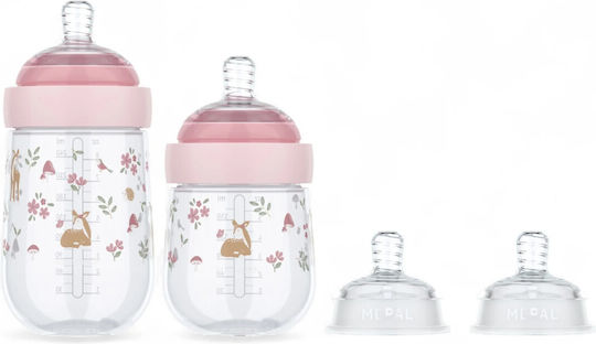 Little Dutch Plastic Baby Bottle Set Fairy Garden Anti-Colic with Silicone Nipple for 0+, 0+ m, months Transparent 4pcs