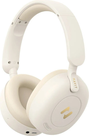 Havit Ασύρματα / Ενσύρματα Over Ear Ακουστικά με 80 ώρες Λειτουργίας Μπεζ