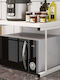 Bakaji Metal Microwave Oven Stand 54x35x35cm White