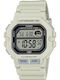 Casio Ψηφιακό Ανδρικό Ρολόι Μπαταρίας με Λευκό Καουτσούκ Λουράκι