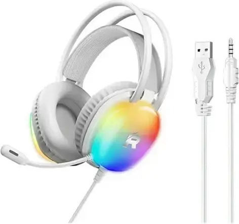 Remax RM-706 Over Ear Gaming Headset με σύνδεση 3.5mm / USB Λευκό