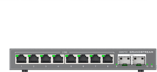Grandstream GWN7721 Managed L2 PoE+ Switch με 8 Θύρες Gigabit (1Gbps) Ethernet και 2 SFP Θύρες