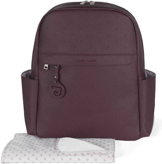 Pasito a Pasito Diaper Bag London Burgundy 35x38x16cm.