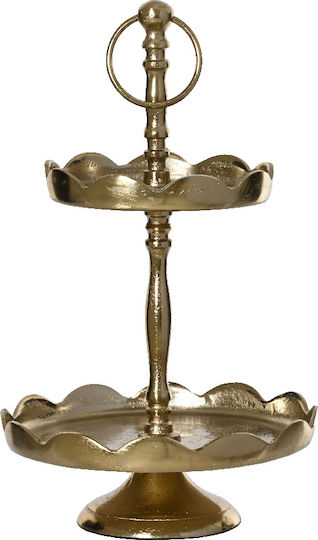 Kaemingk Metallic Tiered Appetizer Stand Gold Ø20cm P20xM35cm