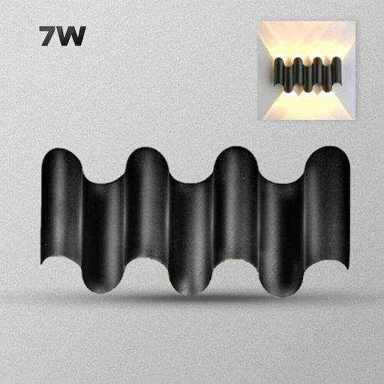 Wall-Mounted Outdoor Ceiling Lamp LED 7W with RGB Light 13x5x27cm