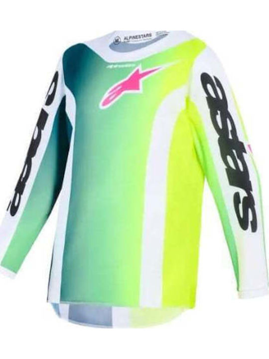 Детска Мотоциклетна Блуза Motocross Alpinestars Fluid Portl Зелено Бяло Черно Детска Мотоциклетна Блуза Motocross Alpinestars Fluid Portl Зелено Бяло Черно