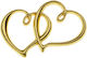 Doppelte Herz Nu1345 25er Pack Gold