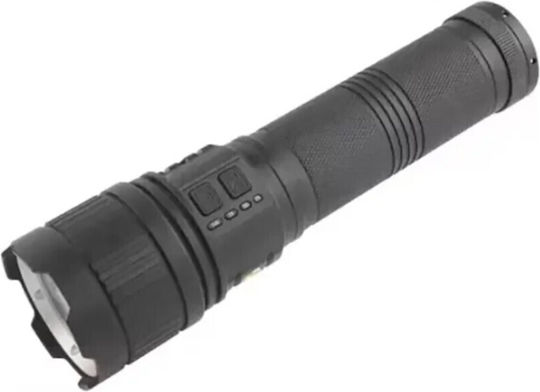 Bronces Coba Rechargeable Flashlight LED IP67 with Maximum Brightness 40000lm Black