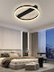 Lightex Caterina Ceiling Mount Light 40cm Black with Integrated LED and Remote Control