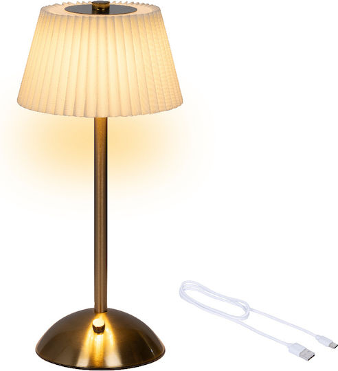 Kaemingk Metall Tischlampe LED mit Gold Schirm und Basis