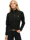 Ovin Winter Women's Fleece Blouse Long Sleeve with Zipper Black