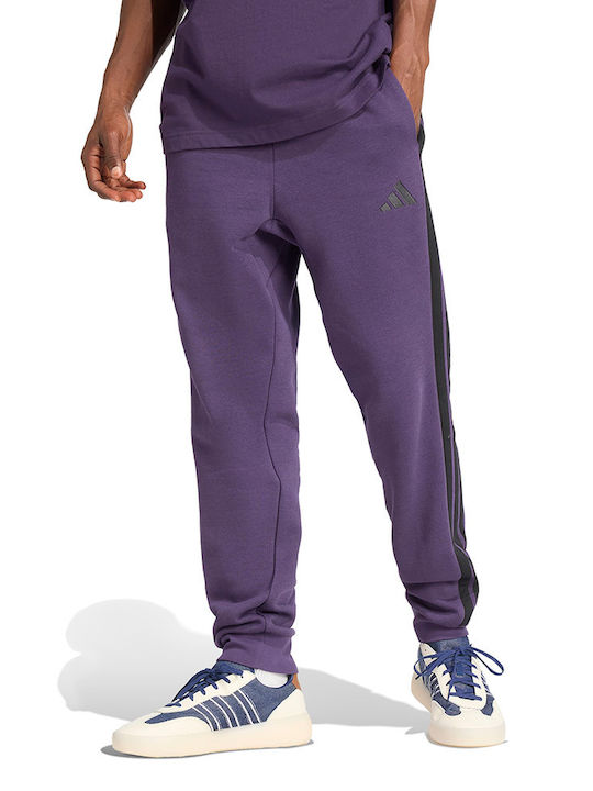 3 Stripes Sweatpants with Elastic Purple