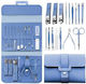 Maniküre-/Pediküre-Set 16 Teile Blaue Tasche 4p-27609