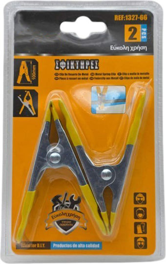 Set of 2 Multipurpose Clip Clamps 100mm 1327-66 Oem